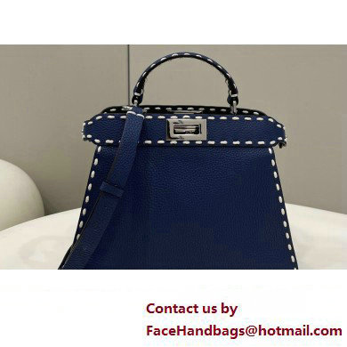 Fendi Peekaboo ISeeU Small Bag Blue Selleria with topstitches 2024