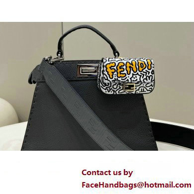 Fendi Peekaboo ISeeU Small Bag Dark Gray Selleria with topstitches 2024