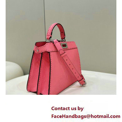 Fendi Peekaboo ISeeU Small Bag Pink Selleria with 556 hand-sewn stitches 2024 - Click Image to Close