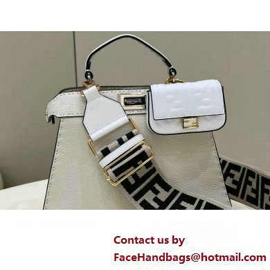 Fendi Peekaboo ISeeU Small Bag White Selleria with topstitches 2024