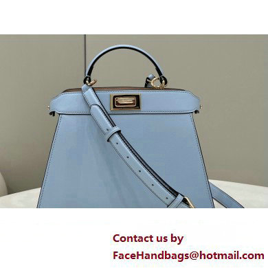 Fendi Peekaboo ISeeU Small Bag in nappa Leather Light Blue 2024