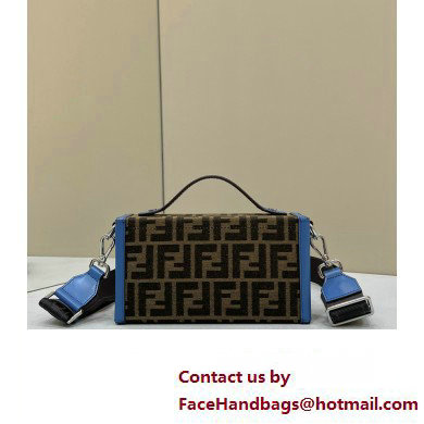 Fendi Soft Trunk Baguette Bag FF jacquard fabric Blue 2024