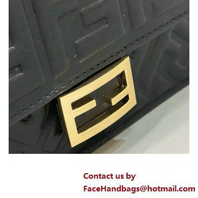 Fendi Wallet On Chain Baguette Bag in Black nappa leather 2024