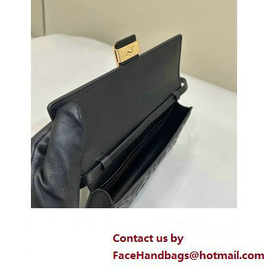 Fendi Wallet On Chain Baguette Bag in Black nappa leather 2024