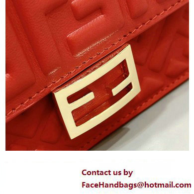 Fendi Wallet On Chain Baguette Bag in Red nappa leather 2024