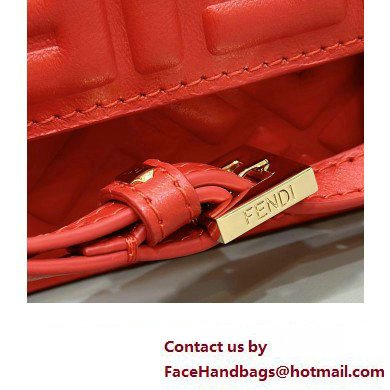 Fendi Wallet On Chain Baguette Bag in Red nappa leather 2024