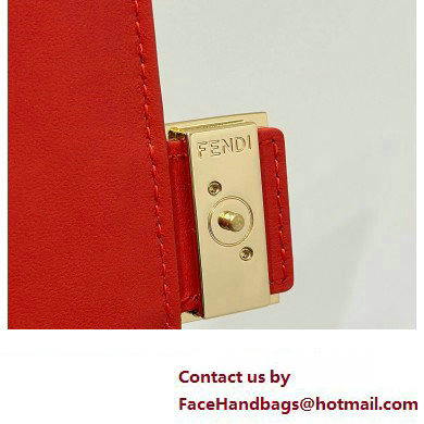 Fendi Wallet On Chain Baguette Bag in Red nappa leather 2024