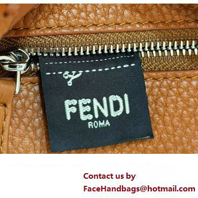 Fendi iconic Peekaboo Mini Bag Brown Selleria with 220 hand-sewn topstitches 2024