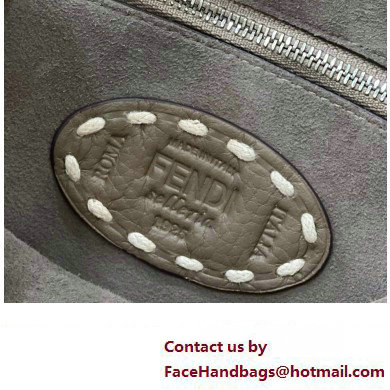 Fendi iconic Peekaboo Mini Bag Gray Selleria with topstitches 2024