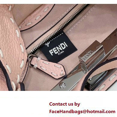 Fendi iconic Peekaboo Mini Bag Light Pink Selleria with topstitches 2024