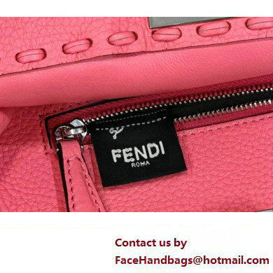 Fendi iconic Peekaboo Mini Bag Pink Selleria with 220 hand-sewn topstitches 2024