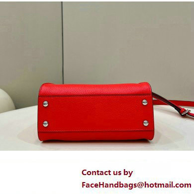 Fendi iconic Peekaboo Mini Bag Red Selleria with topstitches 2024