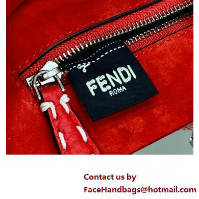 Fendi iconic Peekaboo Mini Bag Red Selleria with topstitches 2024