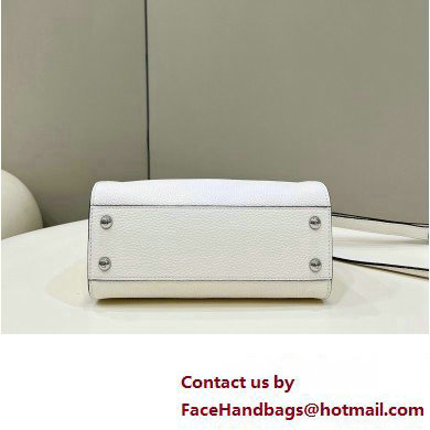 Fendi iconic Peekaboo Mini Bag White/Python Selleria with topstitches 2024