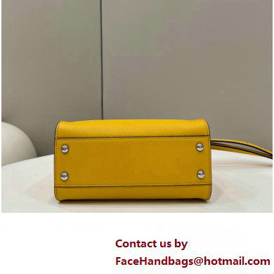 Fendi iconic Peekaboo Mini Bag Yellow Selleria with topstitches 2024