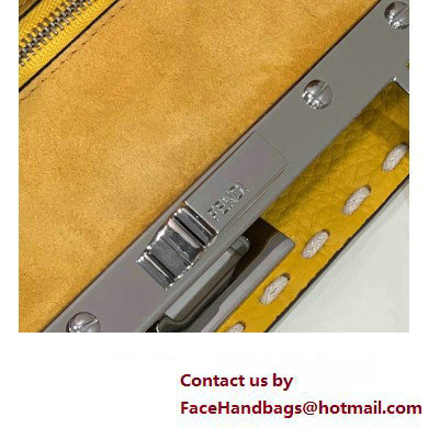 Fendi iconic Peekaboo Mini Bag Yellow Selleria with topstitches 2024