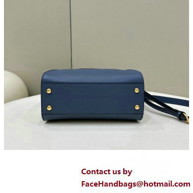 Fendi iconic Peekaboo Mini Bag blue Selleria with 220 hand-sewn topstitches 2024