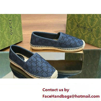 Gucci GG crystal-embellished denim espadrilles blue 2024