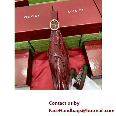 Gucci Jackie small shoulder bag 782849 IN Rosso Ancora red patent leather 2024