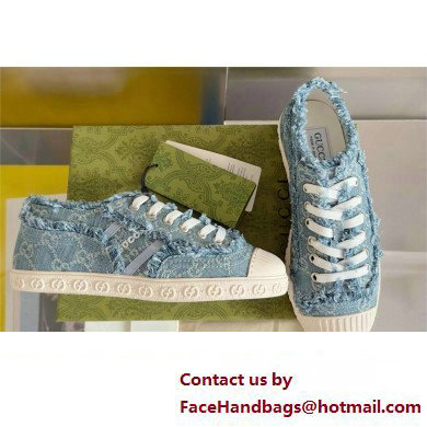 Gucci Light blue GG denim SNEAKERS 784213 2024