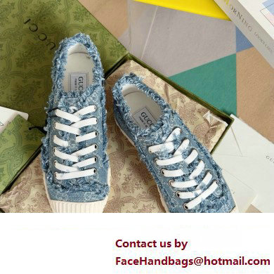 Gucci Light blue GG denim SNEAKERS 784213 2024