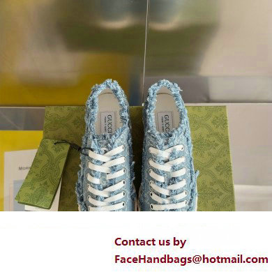 Gucci Light blue GG denim SNEAKERS 784213 2024