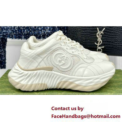 Gucci Ripple trainer Women/Men Sneakers in leather White 2024 - Click Image to Close