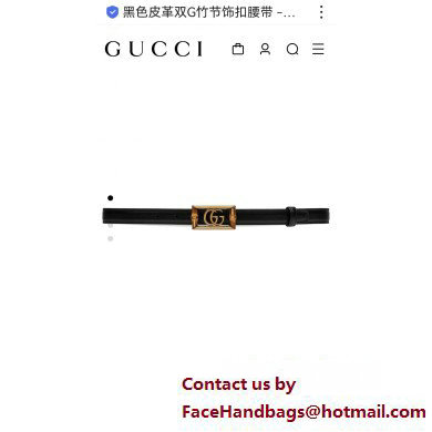 Gucci Width 2cm Belt with Double G buckle and bamboo 768464 01 2024 - Click Image to Close