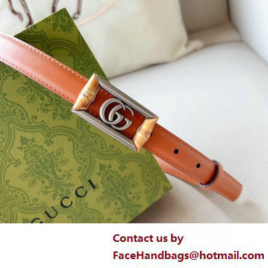 Gucci Width 2cm Belt with Double G buckle and bamboo 768464 05 2024 - Click Image to Close