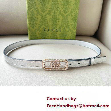 Gucci Width 2cm Thin belt Silver/Gold with crystal Double G buckle 751553 2024