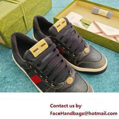 Gucci black denim Screener sneaker SNEAKERS 771097 2024