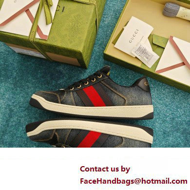 Gucci black denim Screener sneaker SNEAKERS 771097 2024