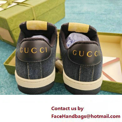 Gucci black denim Screener sneaker SNEAKERS 771097 2024