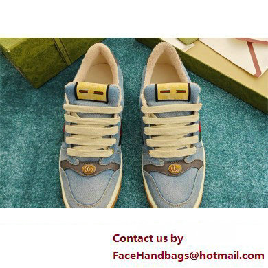 Gucci blue denim Screener sneaker SNEAKERS 771097 2024