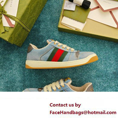 Gucci blue denim Screener sneaker SNEAKERS 771097 2024