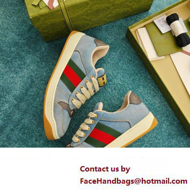 Gucci blue denim Screener sneaker SNEAKERS 771097 2024