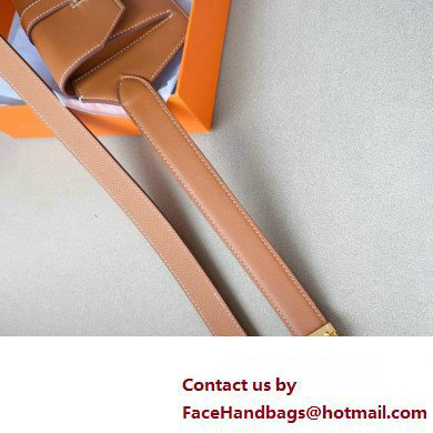 Hermes Elan Pocket 24 belt Brown/Gold