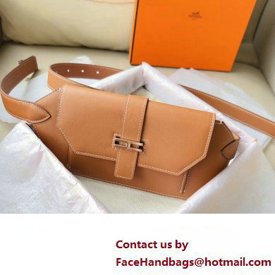 Hermes Elan Pocket 24 belt Brown/Silver