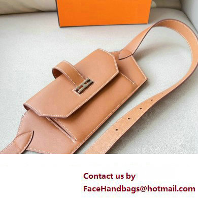 Hermes Elan Pocket 24 belt Brown/Silver