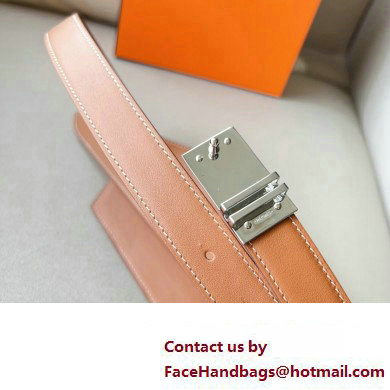 Hermes Elan Pocket 24 belt Brown/Silver