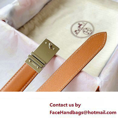 Hermes Elan Pocket 24 belt Brown/Silver