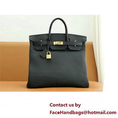 Hermes HAC Birkin 40 Bag Black Togo Leather with SILVER/GOLD Hardware(FULL HANDMADE) - Click Image to Close