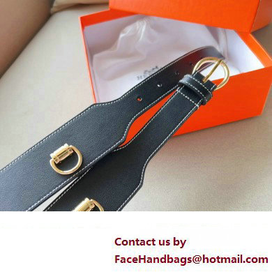 Hermes Width 4.5cm Heritage Anneaux 45 belt Black/Gold