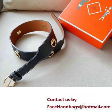 Hermes Width 4.5cm Heritage Anneaux 45 belt Black/Gold