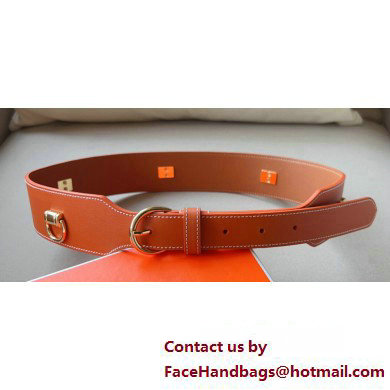 Hermes Width 4.5cm Heritage Anneaux 45 belt Brown/Gold