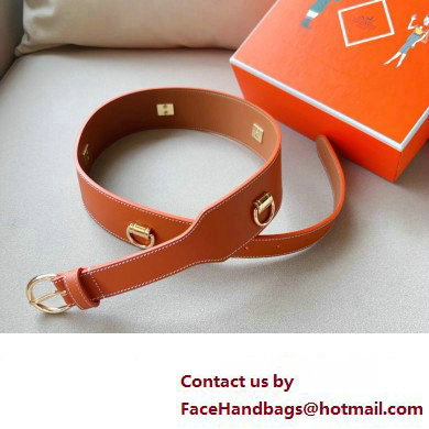 Hermes Width 4.5cm Heritage Anneaux 45 belt Brown/Gold