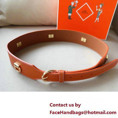 Hermes Width 4.5cm Heritage Anneaux 45 belt Brown/Gold