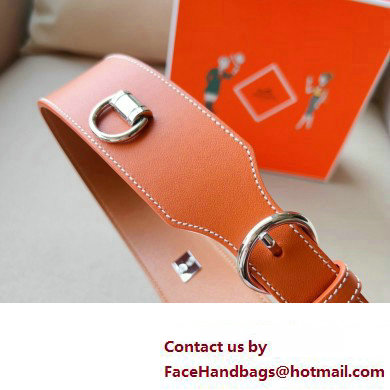 Hermes Width 4.5cm Heritage Anneaux 45 belt Brown/Silver