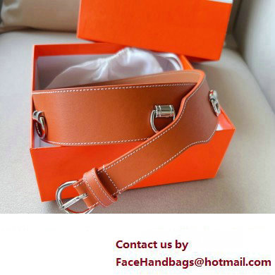 Hermes Width 4.5cm Heritage Anneaux 45 belt Brown/Silver