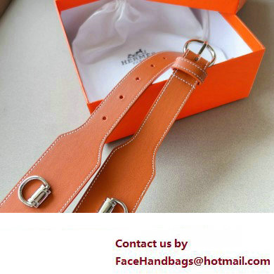 Hermes Width 4.5cm Heritage Anneaux 45 belt Brown/Silver